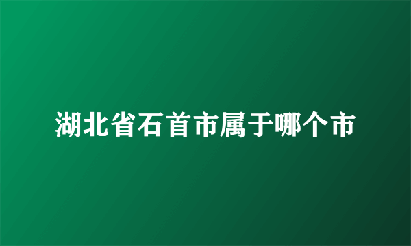 湖北省石首市属于哪个市