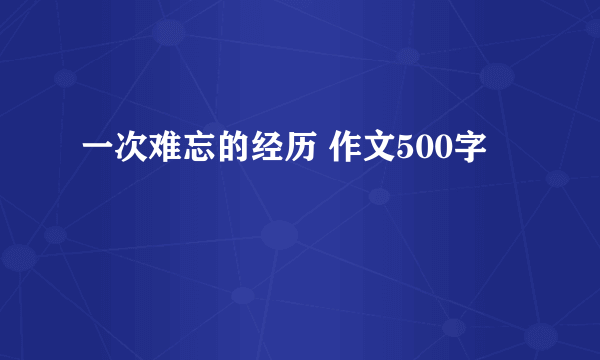 一次难忘的经历 作文500字