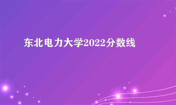 东北电力大学2022分数线