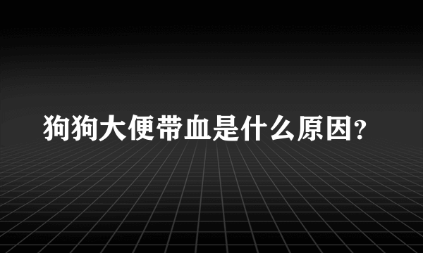 狗狗大便带血是什么原因？