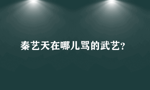 秦艺天在哪儿骂的武艺？