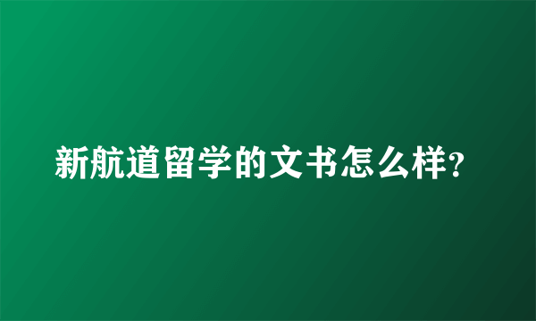 新航道留学的文书怎么样？