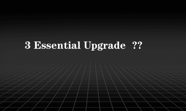 3 Essential Upgrade  ??