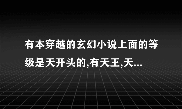 有本穿越的玄幻小说上面的等级是天开头的,有天王,天帝这些谁知道叫什么名字