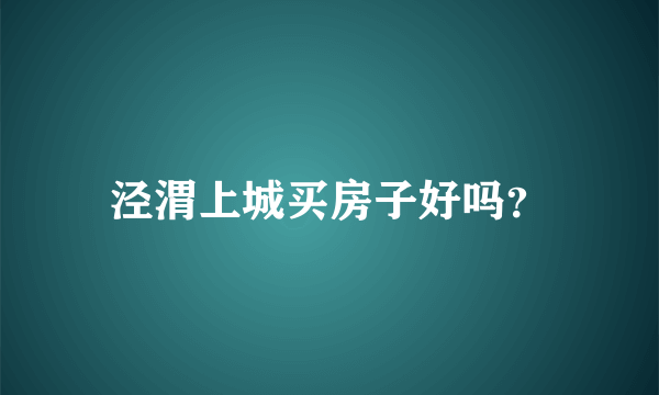 泾渭上城买房子好吗？