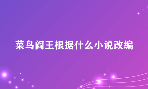 菜鸟阎王根据什么小说改编