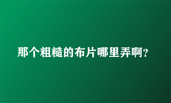 那个粗糙的布片哪里弄啊？