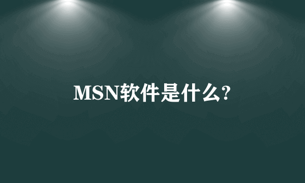 MSN软件是什么?