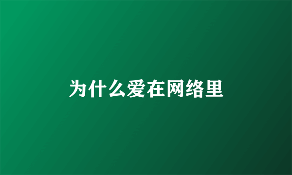 为什么爱在网络里