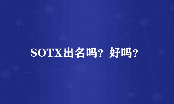 SOTX出名吗？好吗？