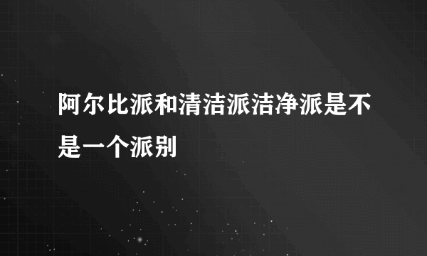 阿尔比派和清洁派洁净派是不是一个派别