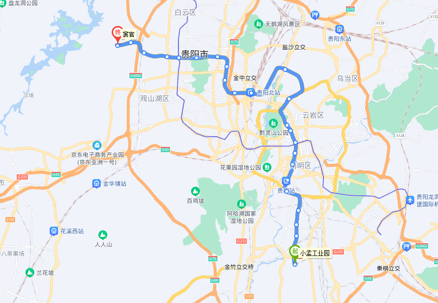 贵阳地铁一号线线路图