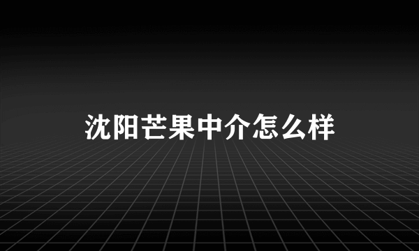 沈阳芒果中介怎么样