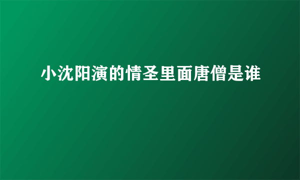 小沈阳演的情圣里面唐僧是谁