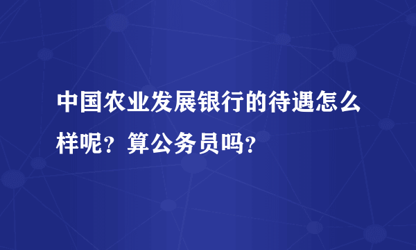 中国农业发展银行的待遇怎么样呢？算公务员吗？