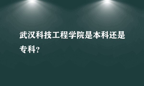 武汉科技工程学院是本科还是专科？