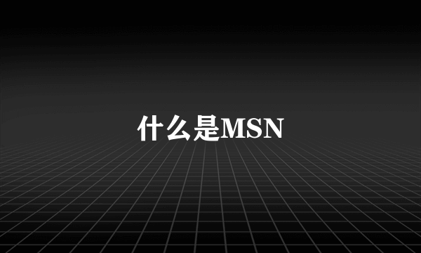 什么是MSN