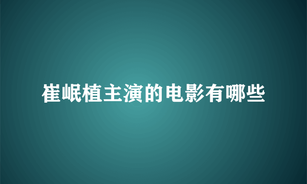 崔岷植主演的电影有哪些