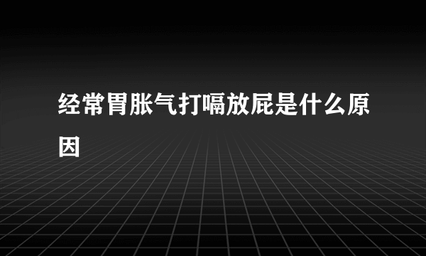 经常胃胀气打嗝放屁是什么原因