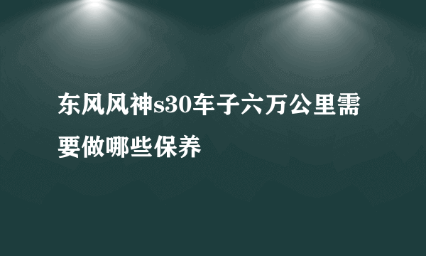 东风风神s30车子六万公里需要做哪些保养