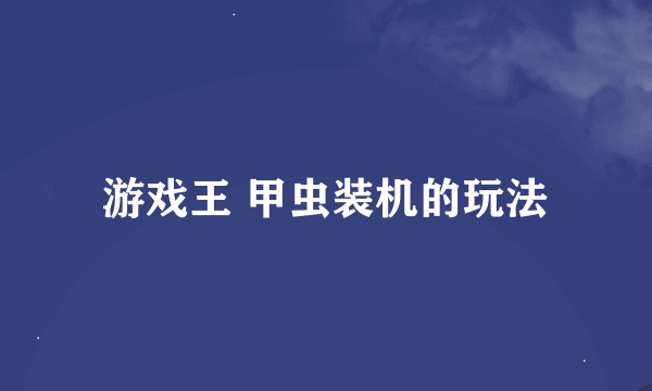 游戏王 甲虫装机的玩法