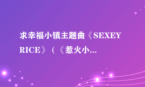 求幸福小镇主题曲《SEXEY RICE》（《惹火小米》）跪求啊~~~~