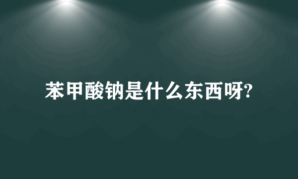 苯甲酸钠是什么东西呀?