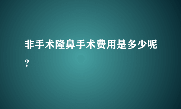 非手术隆鼻手术费用是多少呢？