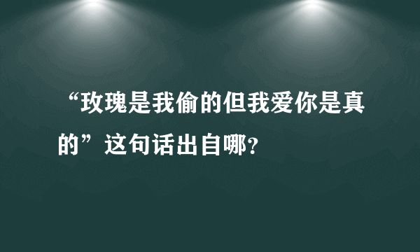 “玫瑰是我偷的但我爱你是真的”这句话出自哪？