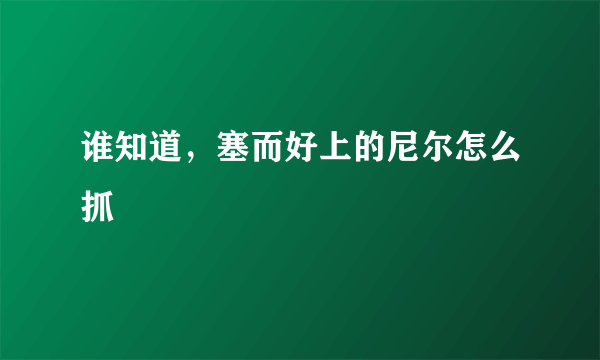 谁知道，塞而好上的尼尔怎么抓