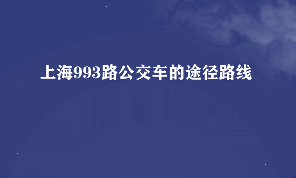 上海993路公交车的途径路线