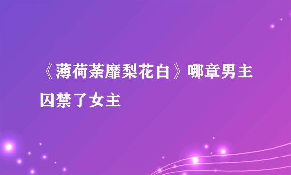 《薄荷荼靡梨花白》哪章男主囚禁了女主