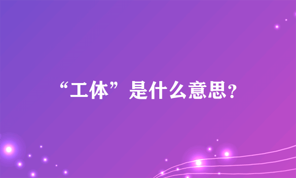 “工体”是什么意思？