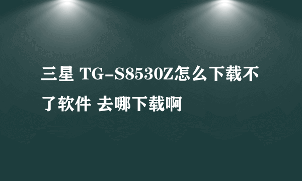 三星 TG-S8530Z怎么下载不了软件 去哪下载啊