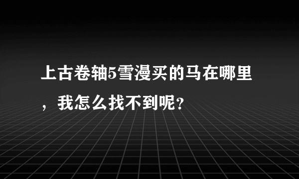 上古卷轴5雪漫买的马在哪里，我怎么找不到呢？