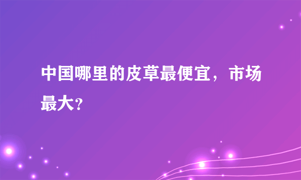 中国哪里的皮草最便宜，市场最大？