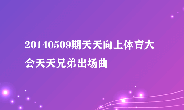 20140509期天天向上体育大会天天兄弟出场曲