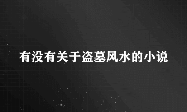 有没有关于盗墓风水的小说