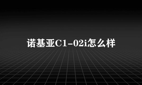 诺基亚C1-02i怎么样