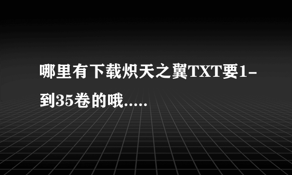 哪里有下载炽天之翼TXT要1-到35卷的哦.....