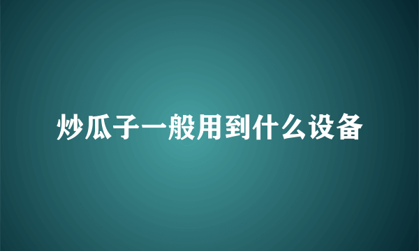 炒瓜子一般用到什么设备