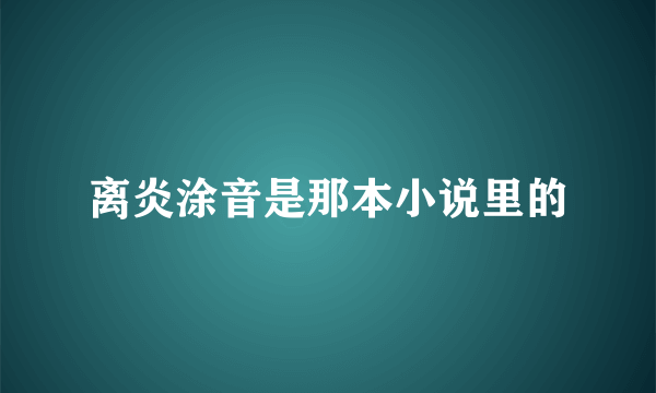 离炎涂音是那本小说里的