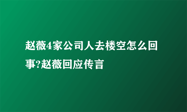 赵薇4家公司人去楼空怎么回事?赵薇回应传言