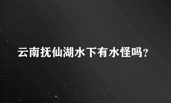 云南抚仙湖水下有水怪吗？