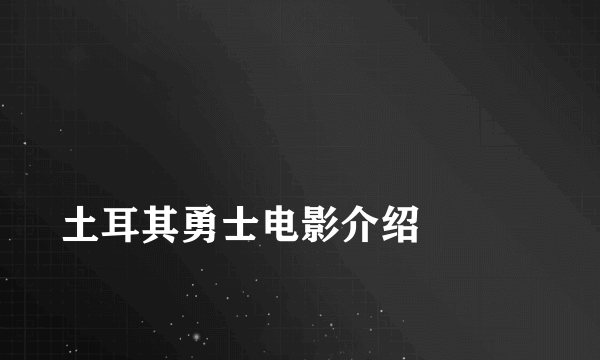 
土耳其勇士电影介绍

