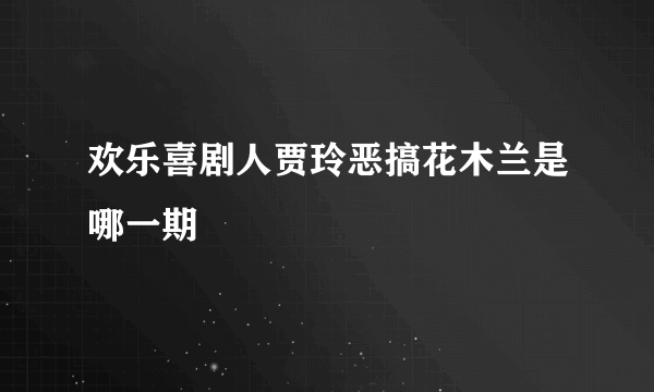 欢乐喜剧人贾玲恶搞花木兰是哪一期