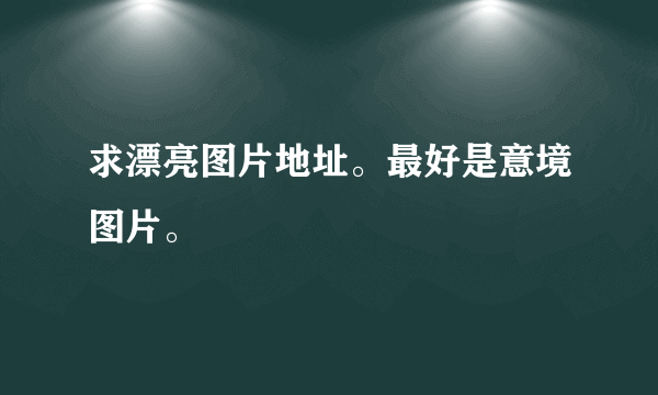 求漂亮图片地址。最好是意境图片。