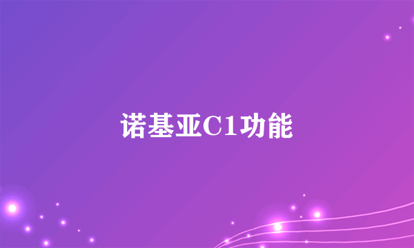 诺基亚C1功能