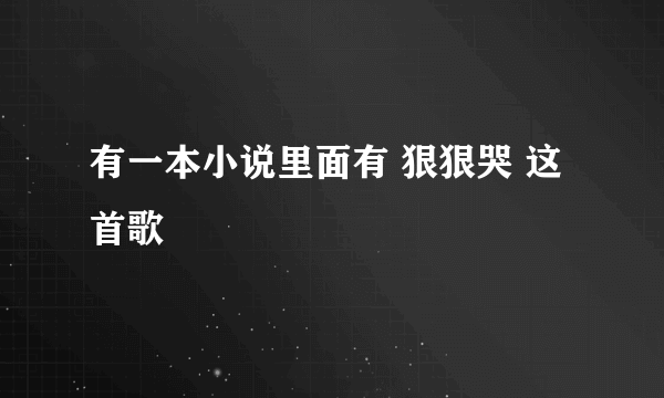 有一本小说里面有 狠狠哭 这首歌