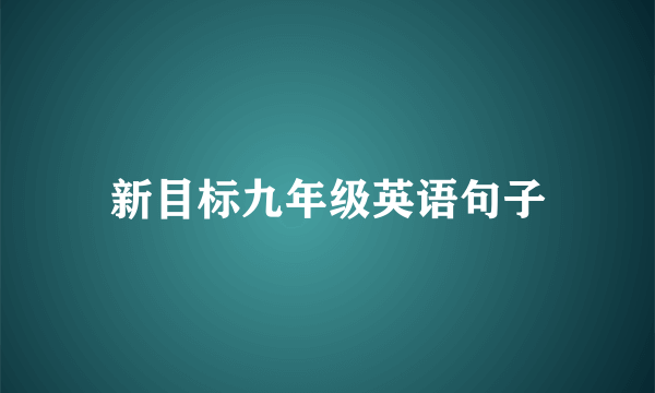 新目标九年级英语句子